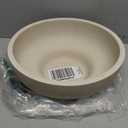 Deobath Large Resin Pedestal Decorative Bowl - Modern Handicraft Bowls for Home Decor - Fruit Bowl for Kitchen Counter - Key Bowl for Entryway Table,Artificial Stone Beige