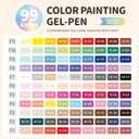 languo Gel Pens for Adult Coloring Books, 99 Colors Set Gel Colored Pens Marker, Perfect Gel Pens for Adult Drawing Doodling Journaling, Art Supplies and DIY Crafts