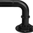 Curtain Rods for Windows 16 to 144 Inches Adjustable Blackout Wrap Around 1 Inch Diameter Curtain Rod, Black