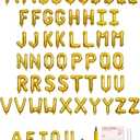 58 PCS Letter Balloons Alphabet Letters 2 Sets A- Z & 1 Sets AEIOU 16 - Inch Mylar Foil Balloons Set for Wedding/Birthdays/Annivs/Grads party Decoration Banner Custom Phrase (Gold)