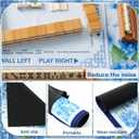 Flower Mahjong Mat with Rules 31.5" x 31.5" Non-Slip Noise Reduction Gaming Mat with Carrying Bag American Mahjong Table Cover for Poker Board Card Games Dominoes(Blue)