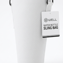 B•WELL Water Bottle Sling Bag. Adjustable Strap. White