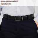 BULLIANT Men Ratchet Belt 2 Pack, Click Sliding Leather Belt Adjustable for Gift Men Dress Casual Jeans 1 3/8,Cut for Fit