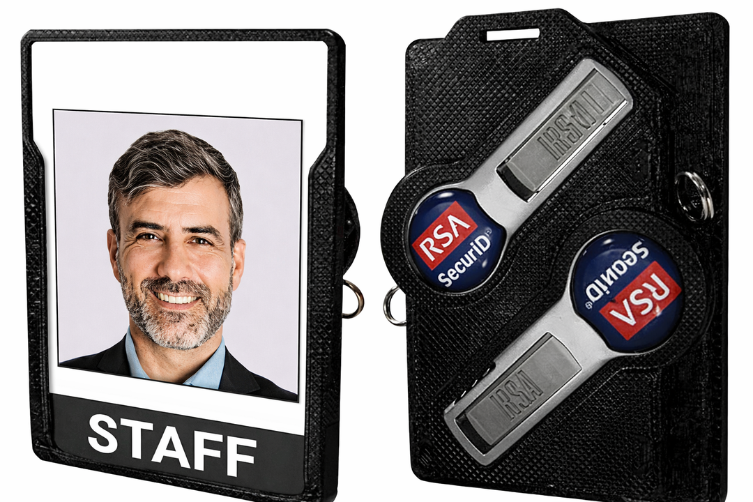 Flexible Badge Holder for Double RSA SecurID Tokens - UP to 3 Badges (Black)