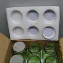 Amzcku 32 oz green Mason Jars with Lids, 6 Pack Wide Mouth Quart Canning Jar, Safe For Storage, Canning, Pickling, Preserving, Fermenting, DIY Crafts & Decor