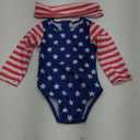 Aalizzwell Baby Girls One Piece Long Sleeve Swimsuit (6-12 Months, American Flag)