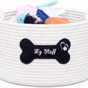JUPPE Pet Dog Basket with Personalized Name, Dog Toys Storage Organizer Custom Cotton Rope Basket Nursery Decor (Pet Dog Basket)