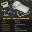LS Swap Retrofit Engine Aluminum Oil Pan Kit For 1955-1987 GM LS1 LS6 LS2 LS3 LSX 4.8L 5.3L 6.0L 6.2L LS Gen III & GEN IV V8 Engines Low Profile 302-1