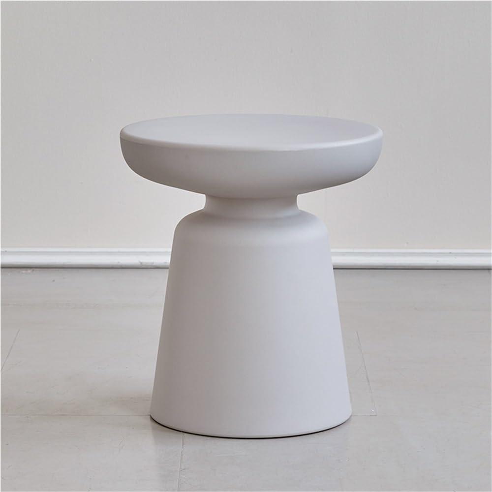 PP Sofa Side Table, Small Creative Round End Table, Plastic Circle Coffee Table, Modern Accent Table for Bedroom, Living Room, Small Spaces (Gray)  