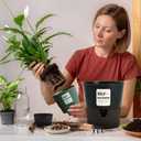 5/6.5/7.5 Inch Self Watering Pots for Indoor/Outdoor ,2 Pack plastic Planters for Indoor Plants with Drainage Holes and Saucers, Modern Decorative Flower Pot for Plants (Grey, 5-Inch, 4-Pack) (Gray)