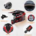 OUMURS Adult ATV Dirt Bike Helmet with Goggles Gloves & Mask Adjustable Sun Visor Motorcycle Adult Helmet Off-Road Motocross Downhill Moped MX for Unisex-Adult