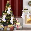 6 Pack White Christmas Stockings,20 Inch Snowy White Faux Fur Stockings Christmas,Xmas Stockings Hanging Stocking Christmas Decorations