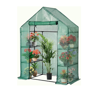 Portable Greenhouse for Outdoors | Walk in Greenhouses Heavy Duty with Durable PE Plant Cover with 3 Tiers of 12 Shelves | Gardening Plant House with Roll-up Zipper Door - 57*57*77 Inches