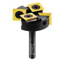 ZahyoX CNC Spoilboard Surfacing Router Bit, 1/4" Shank, 4 Wings, 1-3/8" Cutting Diameter, TiN Coated Insert Carbide Slab Flattening Router Bit, Planing Bit Wood Planer Bit for Woodworking