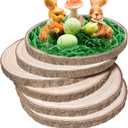 6 Pack Wood Slices 12-13.5 Inch Large Wood Rounds Tree Bark Wood Slices for Centerpieces,Arts,Crafts,DIY Projects,Parties,Holidays and Home Decor