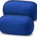 Squishy Microbead Bean Neck Pillow 2Pcs Bolster Tube Body Pillow for Sleeping Smooth Cool Touch Fabric Neck & Back Support Throw Travel Pillow Fun Colors (Navy Blue 2Pcs)