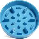 LE TAUCI PET Slow Feeder Dog Bowl Ceramic, 1.5 Cups, Blue, Non-slip Base
