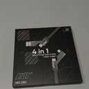 SHEZI 4-in-1 [Upgraded] USB C Cable 10FT Compatible with Lightning Cable 90 Degree, Long Fast Charging Flat Nylon Braided for iPhone 16/15 Charger Cord, Multi Charging Combo with L/USB C/USB A Ports