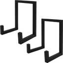 2Pcs Vinyl Record Holder,Metal LP Display Racks Wall Mount,Record Shelf Organizer Stands,Wood U-Shaped Design for CD Storage Display,Picture Frame,Plate,Dish,Photo Easel,Books,Matte Black