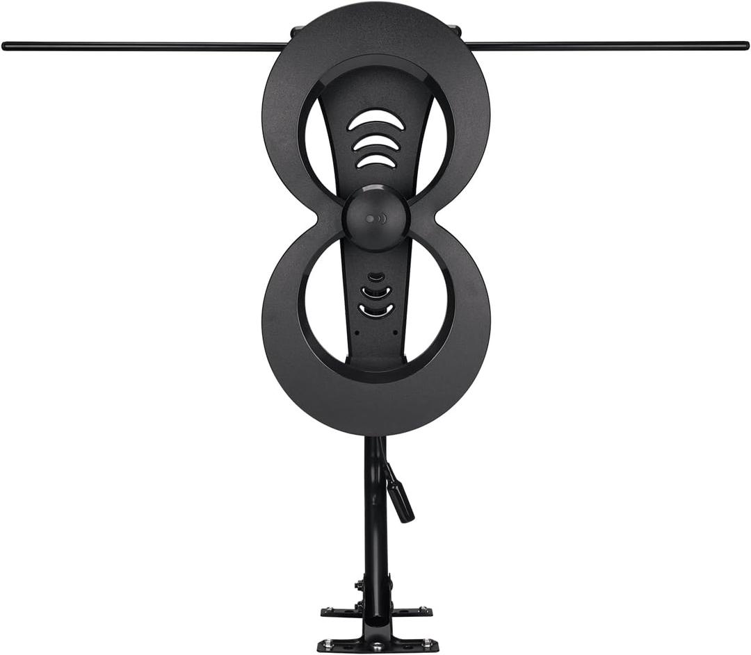 Antennas Direct ClearStream 2MAX Indoor Outdoor TV Antenna, UHF VHF, Multi-Directional, 60+ Mile Range, 4K 8K UHD NEXTGEN TV  w/ 20-inch Mast (Black)