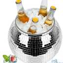 Disco Ball Ice Bucket Beverage Tubs Disco Ball Bowl Vase Cup Drink Bucket for Parties,Large Retro Drink Bucket for Beer Cocktail Wine Champagne Cold Drinks, Disco Party Supplies Decor (One Size2)