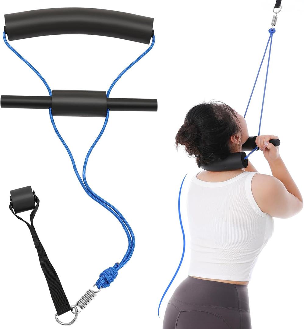 Portable Cervical Neck Traction Over Door Device for Neck Pain Relief or Spinal Decompression, Neck Stretcher Strap Over Door for Cervical Curvature Correction Home Use
