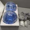 Blue Glass Pendant Lights Kitchen Island Lighting Globe Pendant Light Fixtures Modern Pendant Lighting for Kitchen Island Bedroom Living Dining Room Light Fixture(7.87in, 2-Pack)