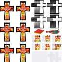 Chiisong 24 Sets Fall Blessings Crafts Kit DIY Tissue Paper Sign Crafts for Back to School Fall Harvest Thanksgiving Religious Christian Party Fun Home Actives