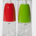 Vinegar and Oil Spray Bottle Mist Sprayer BBQ Cooking Tools Kitchen Tools and Accessories Refillable Oil Sprayer with glass Bottle (Cylinder, Green and Red)