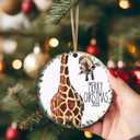 Giraffe Themed Christmas Ornament 2025 Animal Lover Gift Wildlife Holiday Decor African Safari Keepsake Unique Animal, Festive Giraffe Keepsake Gifts (C12)