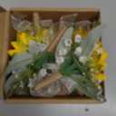 Artificial Sunflower Boutonniere,Bride Groom Bridesmaid Wedding Flower Corsage Set,Formal Party and Vintage Wedding.(4pcs Sunflower Boutonniere)