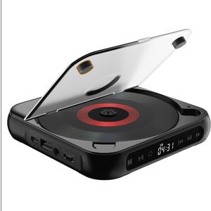 Portable CD Player with Bluetooth 5.3 Transmitter, 2000mAh Rechargeable, Built-in HiFi Dual Speakers, Supports CD/USB/AUX, LCD Display, Headphones Included for Home/Car (Black)