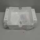 2 Pack Under Desk Hanging Shelf Drawer Organizer, Attachable Plastic Hidden Storage Tray, Easy Adhesive Mount Holder for Standing Tables, Office, Counters, Cabinets, Workstations - White