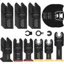 LEILUO 32 Pcs Multitool Blade Kit for Wood Nails Japanese Tooth Oscillating Saw Blades Titanium Oscillating Tool Blade with Storage Bag Compatible with DeWalt Dremel Makita and More