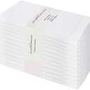 PurpleEssences Set of 6 Hemstitch Cloth Dinner Napkins 100% Cotton - Soft Durable Washable - Ideal for Wedding Fall Thanksgiving - Perfect Everyday Use Table Linen 18x18 - White