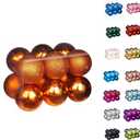 Emopeak 12Pcs Christmas Balls Ornaments for Xmas Christmas Tree - 4 Style Shatterproof Christmas Tree Decorations Hanging Ball for Holiday Wedding Party Decoration (Orange, 3.2"/8CM)