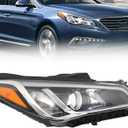 munirater Headlight Assembly Replacement for 2015 2016 2017 Sonata Right Headlamp Passenger Side HY2503183