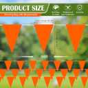 Peryiter 105 ft 64pcs Pennant Banner Flags 11.02" x 17.72" Large Safety Marking Flags Triangle Pool Flagging on String for Construction Site Sporting Events Party Decor Parking Marking(Orange)