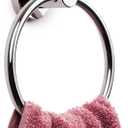 Marmolux Acc Chrome Towel Ring - Hand Towel Holder for Bathroom Wall - Simple Round Towel Hanger for Bathroom - Heavy Duty SUS 304 Stainless Steel Bathroom Towel Rack - Towel Rack Bathroom - Towel Bar (2.polished Chrome)