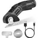 Cordless Cardboard Cutter, Electric Scissors with Safety Lock 4.2V Power Box Cutter Multi-Cutting Tools, Rechargeable Electric Scissors for Cardboard Leather Carpet with Storage Box Grey