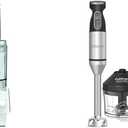 Cuisinart 7 Cup Food Processor, 600-Watt Motor, White, DLC-10SYP1 & CSB-179 Smart Stick Variable Speed Hand Blender, Stainless Steel