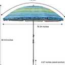 Blissun 7.2' Beach Umbrella with Sand Anchor, Outdoor Portable Beach Umbrella for Sand with Tilt Pole, Carry Bag, Air Vent