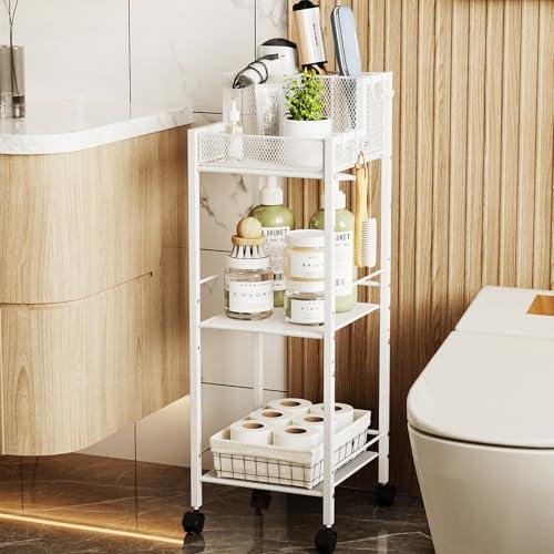 VITVITI Metal Hair Tool Organizer Shelf for Bathroom, 3 Tiers Hair Product Organizers Cart Floor Stand, Curling Irons Straighteners Storage Makeup Organizers for Vanity (White Color)
