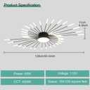 ziidoo Modern Ceiling Light, 42+1 Lights Metal Firework Designed Chic Led Lighting Fixture for Farmhouse Kitchen Dining Room Bedroom Hallway Living Room (Black)
