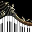 10x7ft Abstract Photography Black and White Piano Keys Music Symbols Party Photo Booth Backdrop