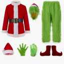 7PCS Christmas Costumes-Adult Furry Christmas Cosplay Costume Santa Outfit Sets
