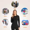 SIMIYA 2 Pack Thermal Underwear for Women Long Johns Winter Warm Fleece Lined Base Layer Set Cold Weather Top and Bottom (Black, L)