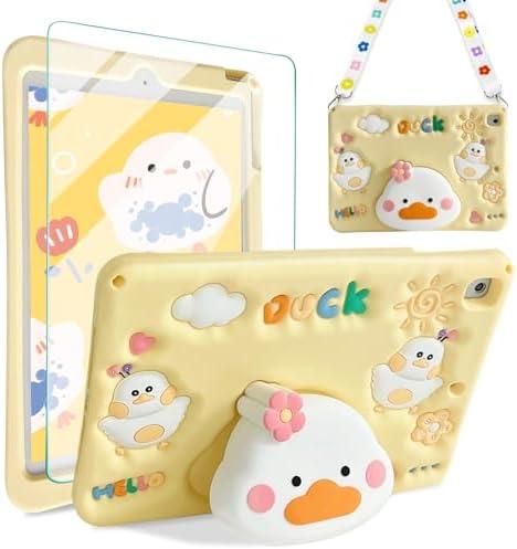 for iPad 9th 8th 7th Generation Case iPad 10.2 Case with Screen Protector Shoulder Strap Cute Duck Case Stand Kickstand Cartoon Silicone Cover Girls Kids for iPad 9th/8th/7th Gen 10.2''(Yellow) for iPad 9th 8th 7th Generation Case iPad 10.2 Case with Screen Protector Shoulder Strap Cute Duck Case Stand Kickstand Cartoon Silicone Cover Girls Kids for iPad 9th/8th/7th Gen 10.2''(Yellow)