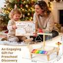 Baby Drum Set for Toddlers 1-3, Wooden Musical Percussion Instruments with Xylophone, Kids Drumset Educational Montessori Music Toys Birthday Gift for Boys Girls