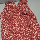HUHOT Short Resort Wear Plus Size Athletic Rompers Summer Sun Dresses For Women Dressy 2024 Romper Vacation Outfits For Curvy Women Backless Red Floral Womens Short Rompers For Summer Dresses XL